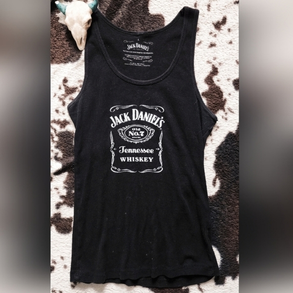 Jack Daniels Tops - "JACK DANIELS " WOMEN'S RIBBED TANKTOP- BLACK
